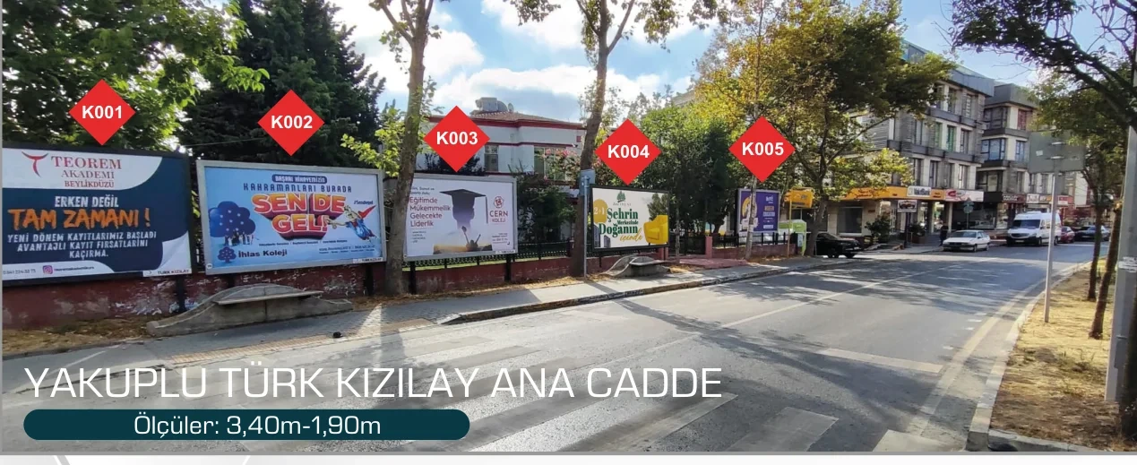 Yakuplu Türk Kızılay Ana Cadde Yakuplu Beylikdüzü İstanbul Billboard - K002